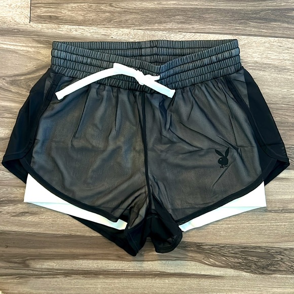 Playboy by PacSun Black and White Athletic Shorts - Picture 1 of 7